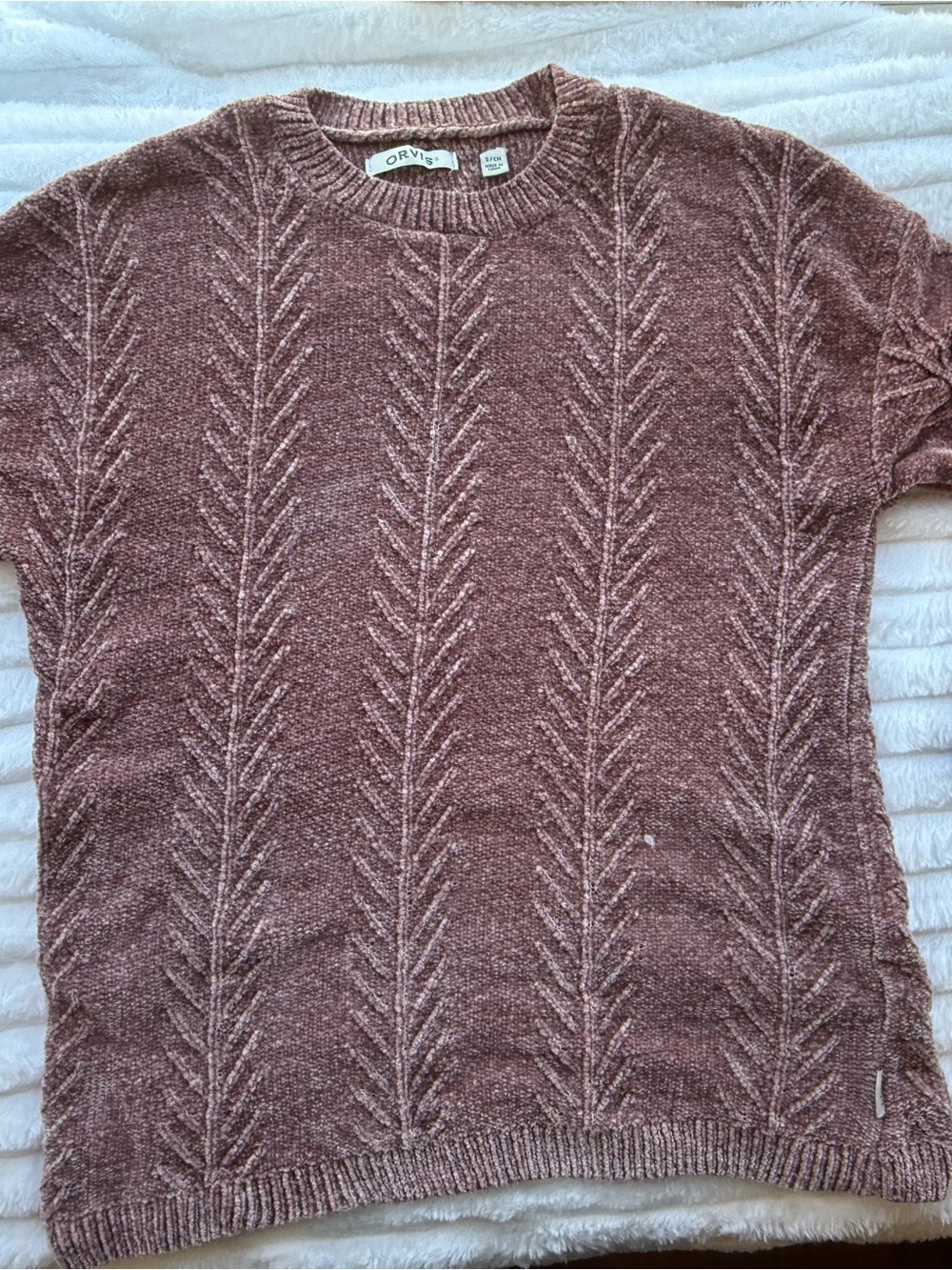 Orvis Mauve Chenille Sweater
